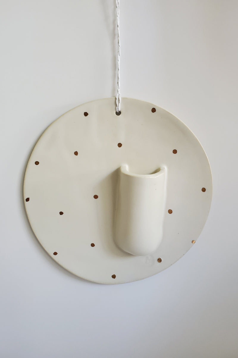 Wall Hanging Vase - 18k gold dot