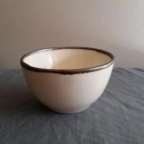 Small Bowl - White & Metal