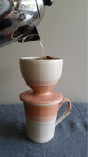 Pour Over in Coral Glaze by Muddy Marvels Handmade Pottery