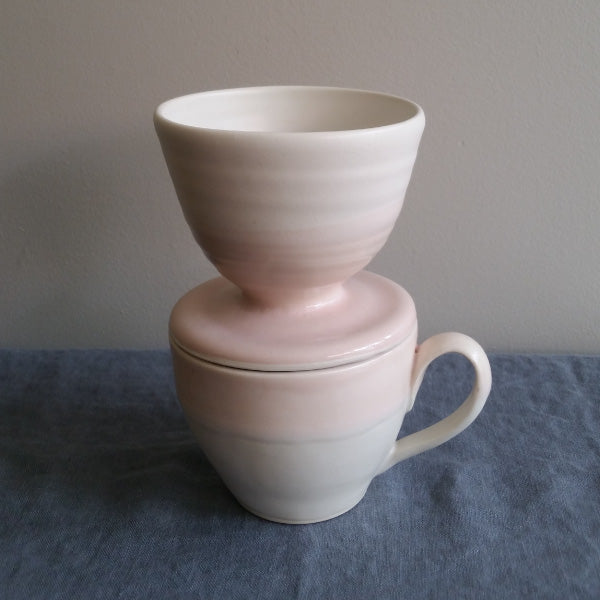 Pour Over in Light Peddle Pink Glaze by Muddle Marvels Handmade Pottery