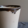 Tall Tumbler in White and Metal Glaze Handmade Pottery by Muddy Marvels
