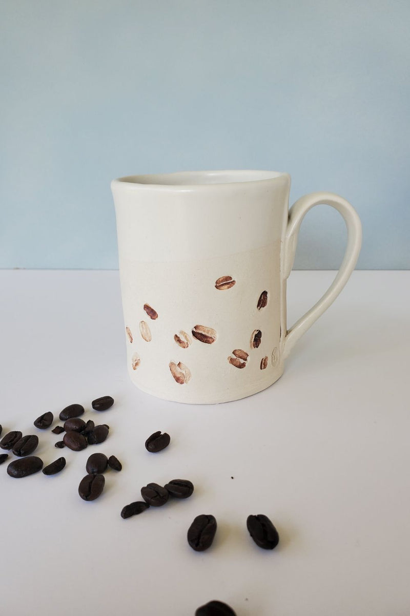 White Speckled Pottery Coffee Mug – Thistlewood Pottery Studio